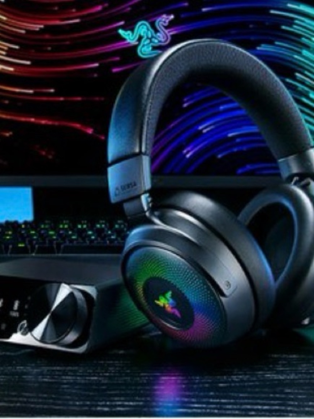 Razer Kraken V4 Pro Gaming Headset, Black, RGB, OLED Dock